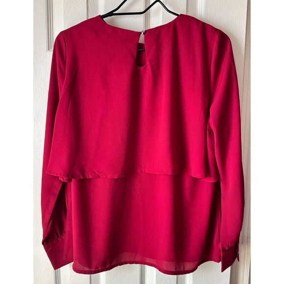 Burgandy Patrizia Luca Milano Blouse Womens Long Sleeve Size Medium BNWT * - Picture 2 of 9
